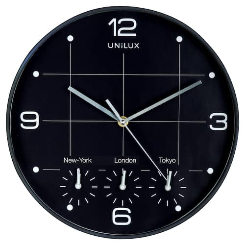 Unilux Väggklocka UNILUX On time ø30,5 cm svart