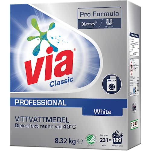 VIA Tvättmedel Pro Formula White 8,32kg
