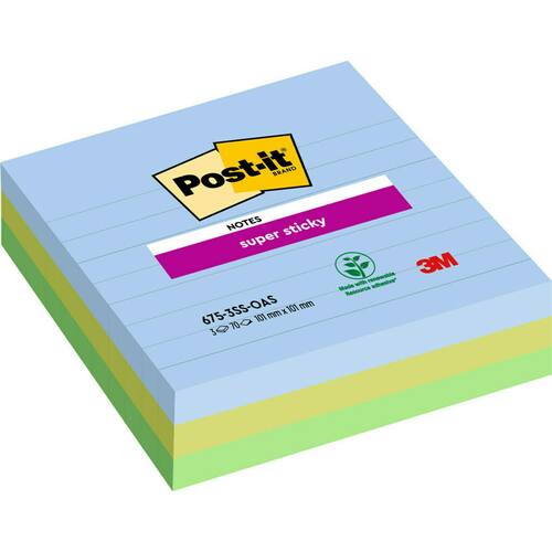 Post-it® Notes Supersticky Oasis Collection 101x101mm