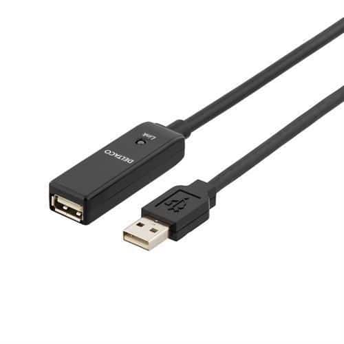 DELTACO Kabel USB Aktiv Förlängning 10m