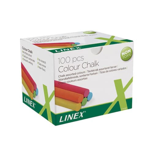Linex Tavelkrita LINEX sort färger 100/fp