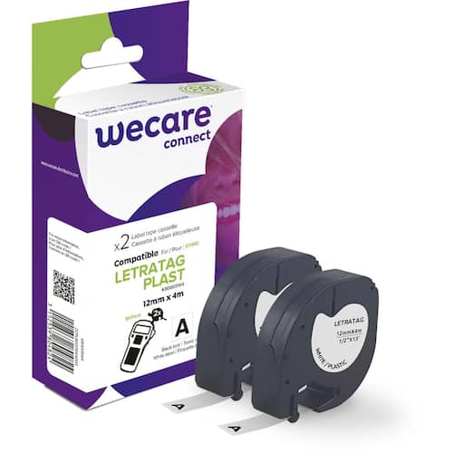 Wecare Tape Plast 12mmx4m Svart på Vit