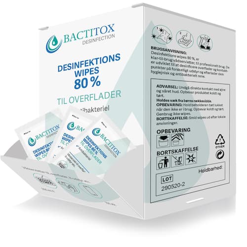 Ytdesinfektion BACTITOX våtservetter 80%