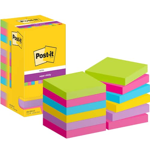 Post-it® Notes SuperSticky Rainbow 76x76mm