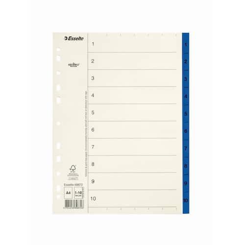 Esselte Pappregister Servo A4 1-10 blå