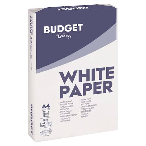 Lyreco BUDGET Kopieringspapper Budget A4 80g hålat