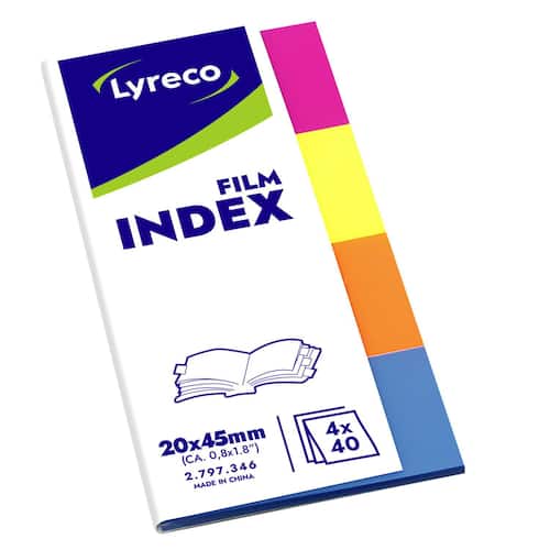 Lyreco Indexflikar film 20x45mm sorterade färger