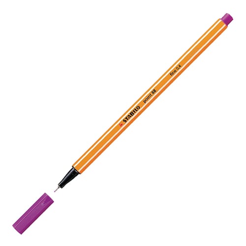 STABILO Fineliner Point 88® tunn spets orange pennkropp lila bläck