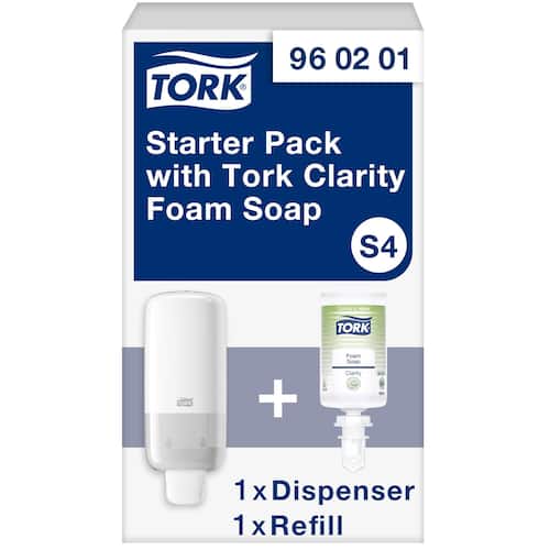 Läs mer om Tork Dispenser S4 Clarity starter pack 1l vit