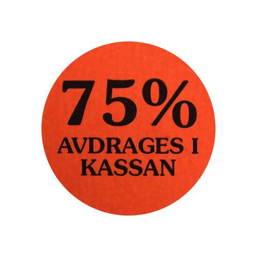 Non brand Etikett 75% avdrages i kassan