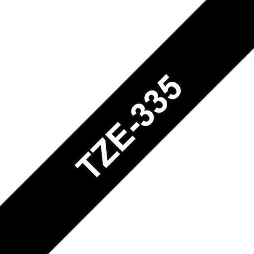 Brother Tape TZE335 12mm vit på svart