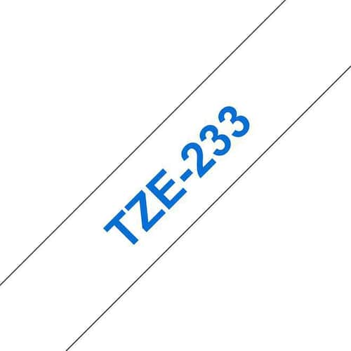 Brother Tape TZE233 12mm blå på vit