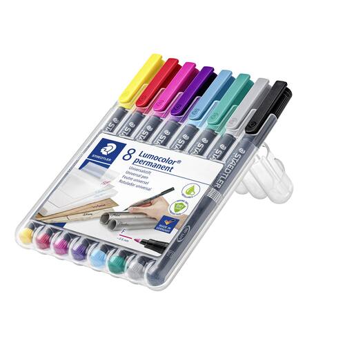 Läs mer om STAEDTLER Lumocolor Universalpenna F P sorterade färger 8/FP