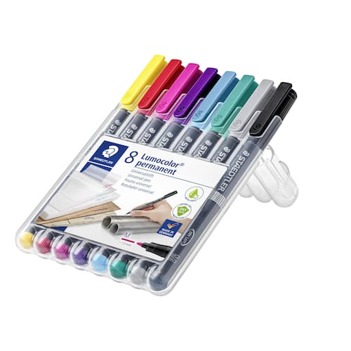 Läs mer om STAEDTLER Lumocolor Universalpenna M P sorterade färger 8/FP