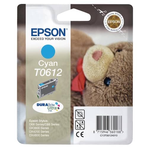 Epson Bläckpatron T0612 C13T06124010 Teddy DURABrite Ultra bläckpatron cyan singelförpackning