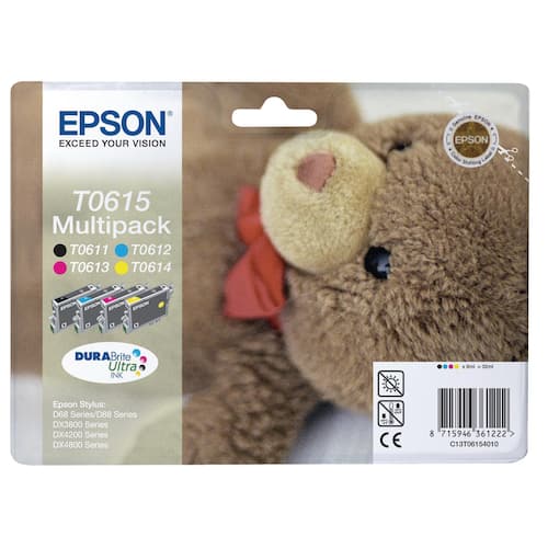 Epson Bläckpatron T0615 Teddybear (C13T06154010) cyan magenta gult och svart multiförpackning standardkapacitet