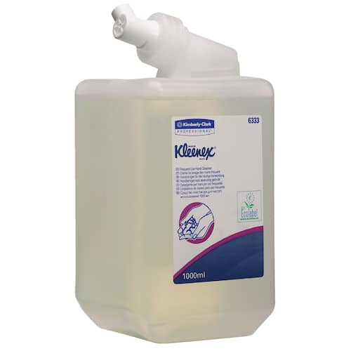 Läs mer om Kleenex® Kassett med flytande handtvål, för frekvent användning, 1 liter, genomskinlig
