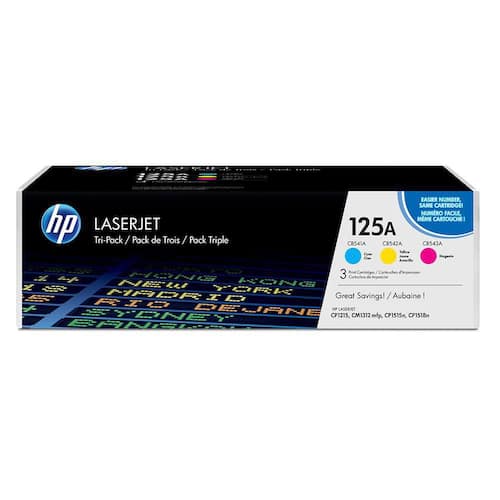 HP Original Toner, HP 125A, CF373AM, CMY, Cyan, Magenta, Gelb Artikelbild