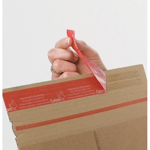 ColomPac Karton-Versandtasche mit Haftklebeverschluss und Aufreißfaden, 250x340x-50mm, Braun, 100 Stück pro Packung, 3 Packungen Artikelbild Secondary3 L
