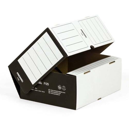 Pressel Ablagebox F125, Weiß-Schwarz, 125 mm, 20 Stück (vorher Art.Nr. 830650) Artikelbild Secondary2 L