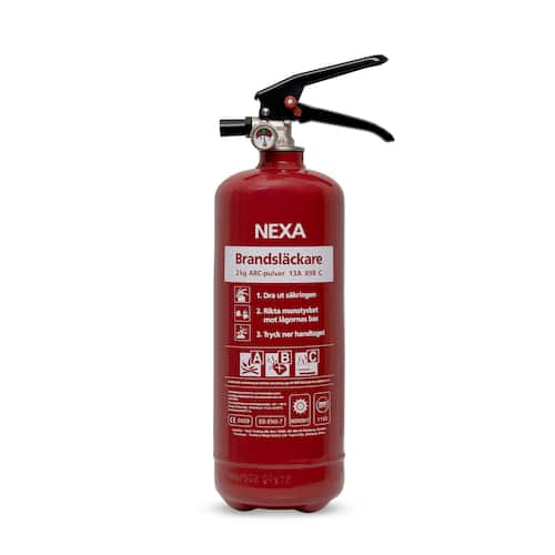NEXA Brandsläckare pulver 2kg röd 13A 89B C produktfoto