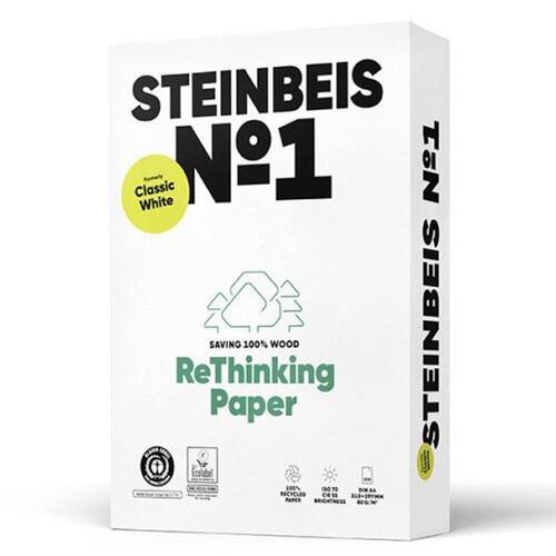 ReThinking Paper Steinbeis No.1, RC-Kopierpapier, Druckerpapier, umweltfreundlich, A3, 80g, 500 Blatt pro Packung, 5 Packungen Artikelbild