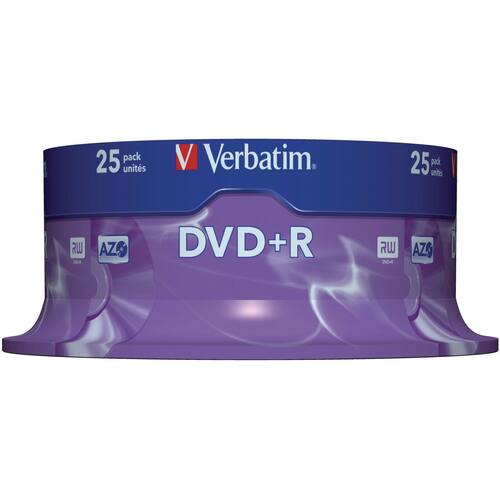 Verbatim DVD+R Rohlinge, 4,7GB, 16x, 25er Spindel Artikelbild Secondary1 L