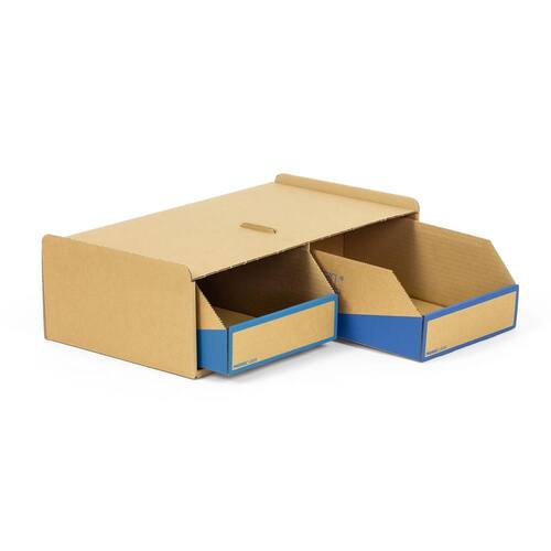 Pressel Kleinteile-Magazin Braun/Blau, 20x Boxen 200mm + 10x Korpus, 1 Set (vorher Art.Nr. 912102) Artikelbild