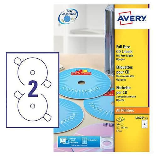 Avery Etikett CD laser/inkjet produktfoto Secondary2 L