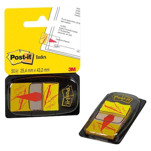 Post-it® Index-Haftstreifen 680-31 Unterschrift, gelb, 25,4x43,2 mm Artikelbild