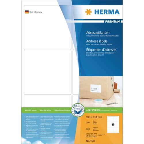 Herma Adressetiketten 4653 Premium, A4, 99,1x93,1mm Artikelbild Secondary3 L