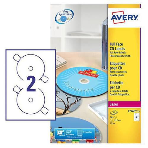 Avery Etikett Fullface CD produktfoto Secondary6 L