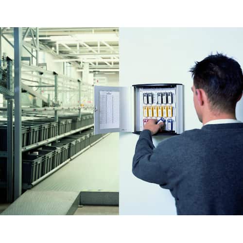 Durable Nyckelskåp av aluminium, 18 krokar, silver produktfoto Secondary1 L