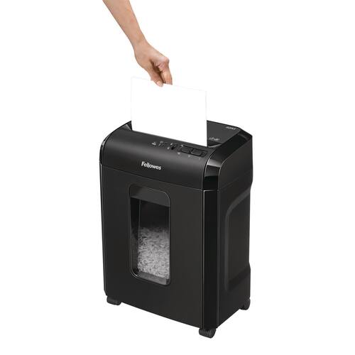 Fellowes Aktenvernichter Powershred® 10M, Reißwolf, Shredder, Partikelschnitt, 345x250x500mm, schwarz, 1 Stück Artikelbild Secondary3 L