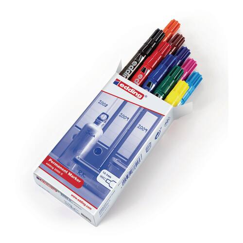 edding Permanent-Marker 3000, Rundspitze, 10 Farben im Karton Artikelbild Secondary3 L