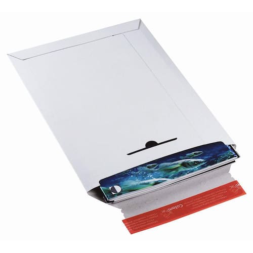 ColomPac Karton-Versandtasche mit Haftklebeverschluss und Aufreissfaden, 285x370x-30mm, Weiss, 100 Stück Artikelbild