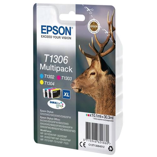 Epson Original Tinte T1306, Multipack, Tintenpartone, DURABrite, 3-farbig, 1 Packung Artikelbild Secondary1 L