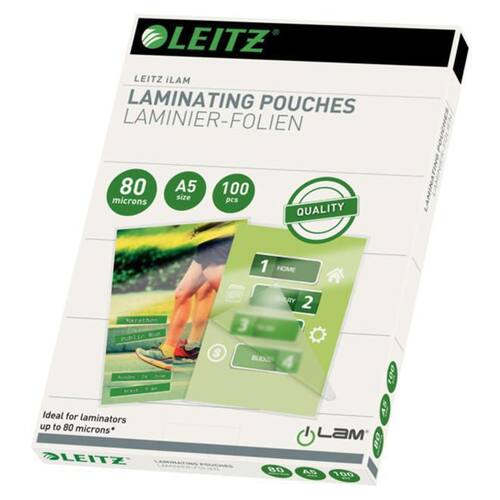 Leitz Laminierfolie, Laminiertasche,  A5, 80 micron, transparent, 154x216mm, 100 Stück Artikelbild