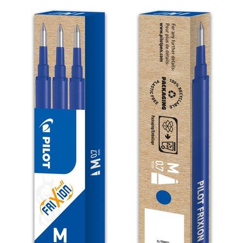 Pilot Tintenrollermine FriXion Ball/Clicker 0.7, Ersatzmine, radierbare Tinte, blau, 3er Set Artikelbild Secondary2 L