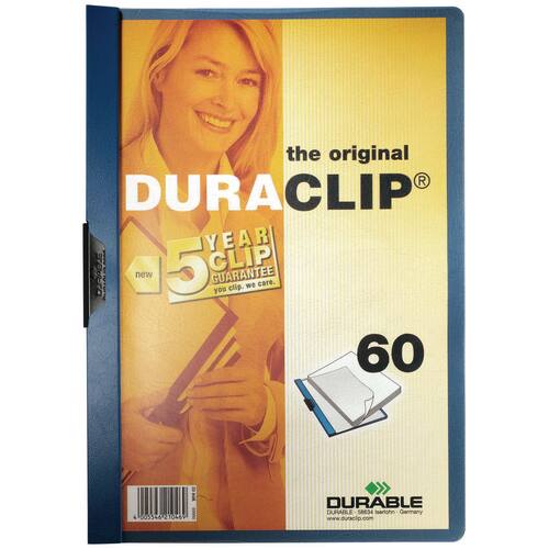 Durable Duraclip 60 Klemmmappe, Päsentationshefter, dunkelblau, A4, 1 Stück Artikelbild Secondary3 L