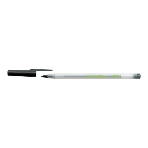 BIC® Ecolutions Round Stic Kugelschreiber, Mittelstarke 1-mm-Spitze, weißer Schaft, schwarze Tinte, 1 Stück Artikelbild