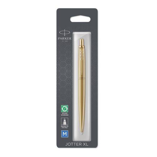 Parker Jotter XL Kugelschreiber, Schaftfarbe Monochrome Gelbgold, Schreibfarbe blau, Druckmechanik, nachfüllbar, 1 Stück Artikelbild Secondary1 L