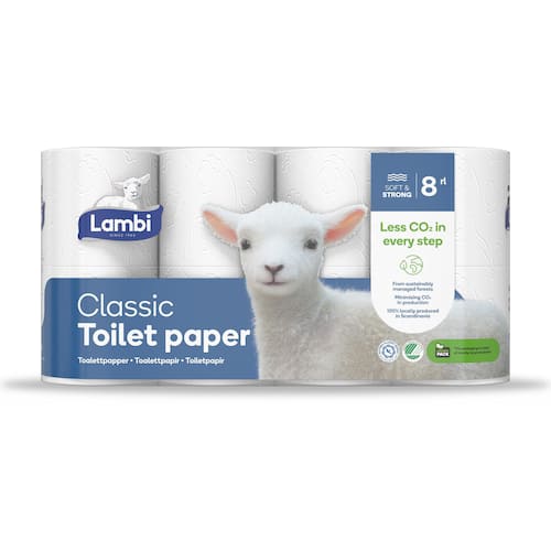 Toalettpapir LAMBI 3L 20,6m hvit (8) produktbilde