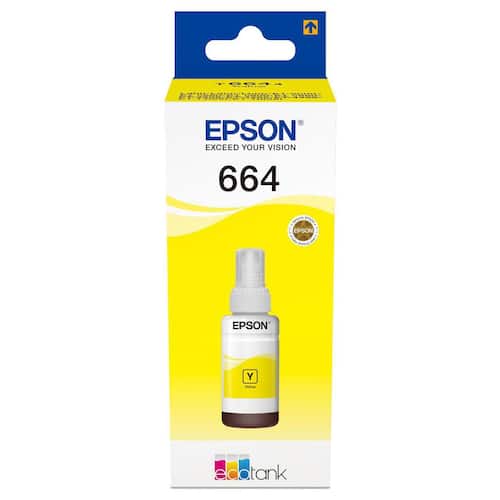 Epson Bläckrefill, C13T664440, T6644, gul, singelförpackning produktfoto