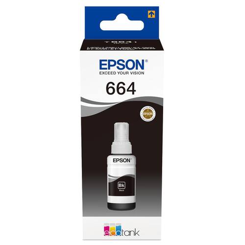Epson Original Nachfüllpatrone T6641, Tintenpatrone, Druckerpatrone, Nachfüllung, Schwarz, 1 Flasche Artikelbild
