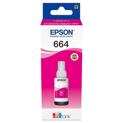 Epson Original Nachfüllpatrone T6643, Tintenpatrone, Druckerpatrone, Nachfüllung, Magenta, 1 Flasche Artikelbild
