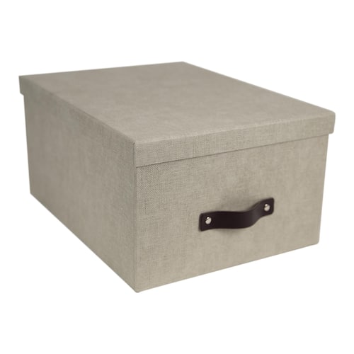 Bigso Box Förvaringsbox med lock kartong linne produktfoto Secondary3 L