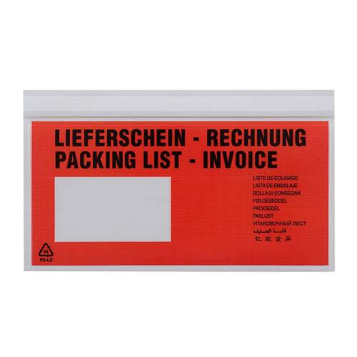 Debatin Begleitpapiertasche, Dokumententasche, PE, DIN lang, 240x140mm, 100 Stück Artikelbild