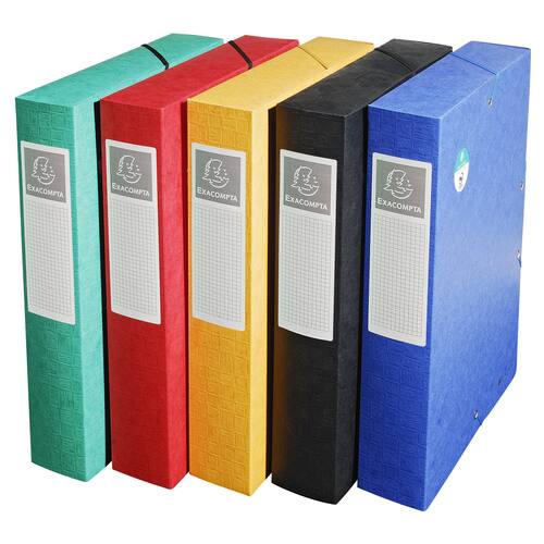 Exacompta Dokumentenbox Exabox, Sammelbox mit Gummi, Manilakarton, A4, 25mm, grün, 1 Stück Artikelbild Secondary2 L