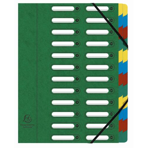 Exacompta Ordnungsmappe NATURE® FUTURE, Manilakarton, Eckspanngummi, A4, 24 Fächer, grün Artikelbild